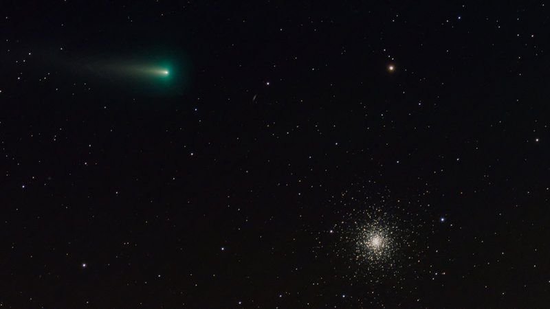 C/2021 A1 Leonard 彗星 + M3 球狀星團